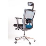 Scaun ergonomic, birou PRO356, sezut reglabil in plan orizontal, sistem multiblock, aluminiu - imagine 4