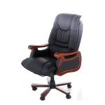 Scaun managerial, ergomomic, birou PRO148M, piele naturala de lux, manere lemn, mecanism multiblock - imagine 7