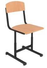 Set banca scolara PROSET.103341 dubla cu inaltime reglabila, teava rotunda, Negru si Gri - imagine 5