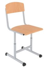 Set banca scolara PROSET.103341 dubla cu inaltime reglabila, teava rotunda, Negru si Gri - imagine 3