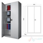 Dulap metalic 3 polițe și casetă 900x400x1900 mm PROA175 - imagine 2