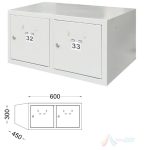 Corp Suprapozabil pentru vestiar cu 2 usi 600x450x300 mm PROPF839/1 - imagine 2