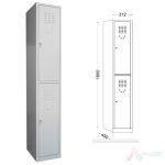 Vestiar 1x2 MARE 312x450x1800 mm PRONA895 - imagine 3