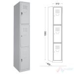 Vestiar 1x3 MARE 312x450x1800 mm PRONA896 - imagine 3