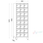 Vestiar 3x8 cu picioare 650x250x1970 mm PROND812 - imagine 3