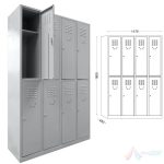 Vestiar 4x2 MARE 1175x450x1800 mm PRONC891 - imagine 3