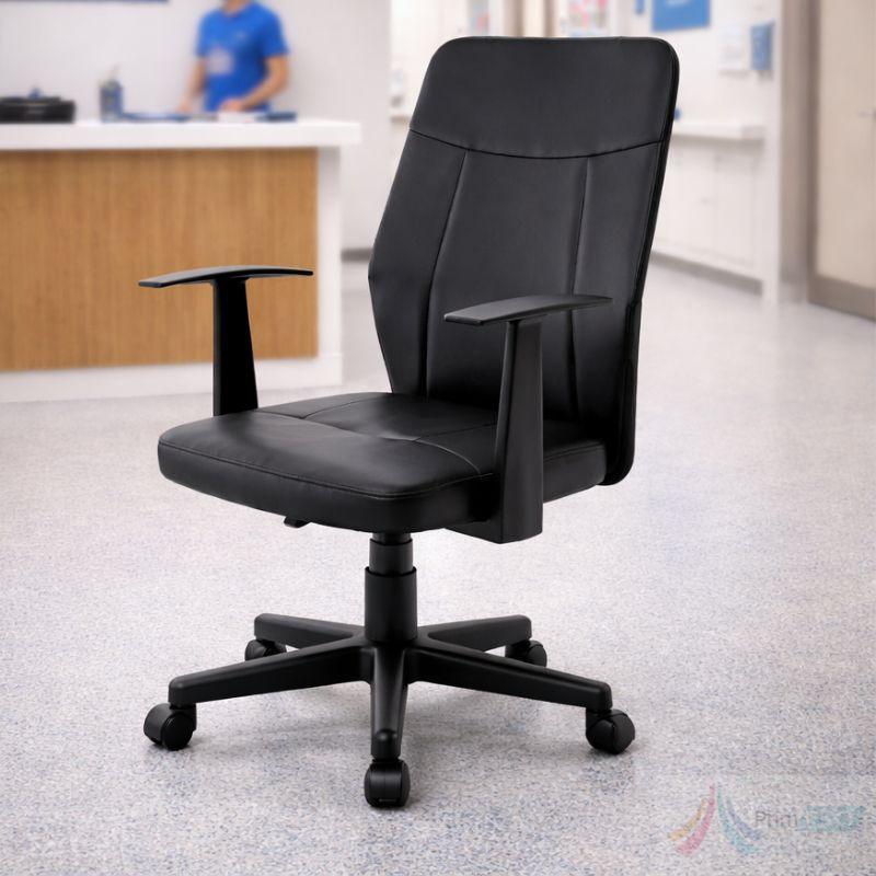 UScaun de birou rotativ tapitat cu piele ecologica, ideal pentru spatii restranse Scaun birou PRO165 spatii restranse. - imagine 1