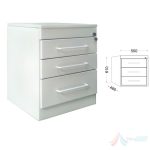 Box/Casetieră mobilă cu 3 sertare, blat metal 500x460x610 mm PROS122/3 - imagine 3