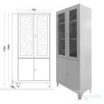 Dulap 4 uși, plexiglas si metal 760x380x1760 mm PROC153 - imagine 3