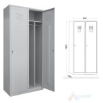 Vestiar 2 uși compartimentat 800x450x1800 mm PRO888 - imagine 2
