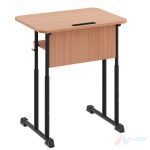 Banca scolara individuala cu inaltime reglabila, teava rotunda PRO10323 Neagra si Gri - imagine 2