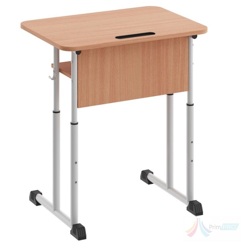 Banca scolara individuala Banca scolara individuala cu inaltime reglabila, teava rotunda PRO10323 Neagra si Gri - imagine 1