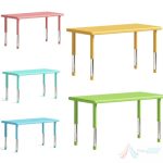 Material durabil și ușor de întreținut Fabricată din plastic rezistent, masa este proiectată pentru a face față utilizării intense și pentru a se menține în condiții bune pe termen lung. Suprafața sa este ușor de curățat, facilitând igiena în mediul școlar și grădiniță.