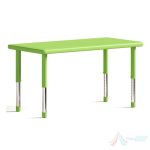 Masa dreptunghiulara gradinita 120 x 60 cm PRO10827, cu blat din plastic si picioare metalice reglabile pe inaltime, Roz, Verde, Albastru, Menta, Galben - imagine 4