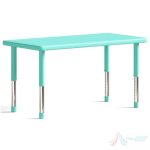 Masa dreptunghiulara gradinita 120 x 60 cm PRO10827, cu blat din plastic si picioare metalice reglabile pe inaltime, Roz, Verde, Albastru, Menta, Galben - imagine 6