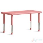 Masa dreptunghiulara gradinita 120 x 60 cm PRO10827, cu blat din plastic si picioare metalice reglabile pe inaltime, Roz, Verde, Albastru, Menta, Galben - imagine 2