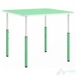 Masa patrata gradinita cu inaltime reglabila, 70 x 70 cm PRO10991, Roz, Albastru, Verde, Rosu, Galben - imagine 5