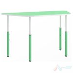 Masa trapez gradinita cu inaltime reglabila, 115 x 62 cm PRO10997 Roz, Albastru, Verde, Galben, Rosu - imagine 5