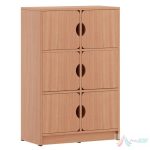 Spații de depozitare generoase Dulapul oferă multiple compartimente, ideale pentru organizarea materialelor didactice. Această funcționalitate ajută la menținerea ordinii, facilitând accesul rapid la materialele necesare activităților educaționale.