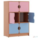 Dulap gradinita cu 6 usi PRO11348 MDF, Roz / Albastru - imagine 2