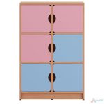 Dulap gradinita cu 6 usi PRO11348 MDF, Roz / Albastru - imagine 3