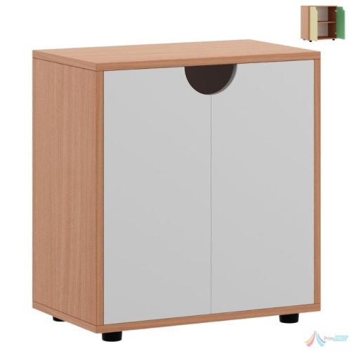 Uși din MDF Dulapul este echipat cu două uși din MDF, fără mânere, având doar o parte decupată în partea superioară pentru deschidere ușoară. Acest design contribuie atât la siguranța copiilor, eliminând riscul accidentărilor, cât și la un aspect modern.