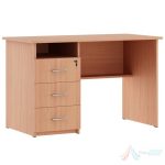 Catedra profesor 1200 х 600 х 750 mm PRO8466562, 3 sertare, incuietoare, PAL melaminat, Cant ABS, Fag