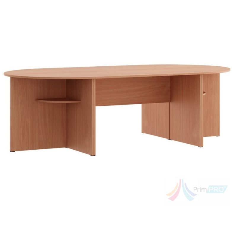 Masa modulara pentru cancelarie Masa modulara pentru cancelarie 2400 х 1200 х 750 mm PROSET.12277, 4 polite, PAL melaminat, Cant ABS, Fag - imagine 1