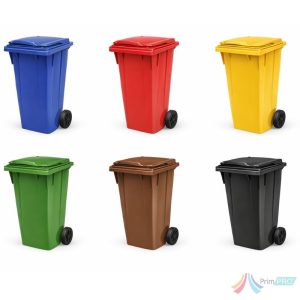 Pubelă 240L din HDPE, rezistentă și ideală pentru utilizare intensivă în gospodării, firme și instituții. Disponibilă în mai multe culori.