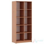 Biblioraft birou 800 x 400 x 1900 mm PRO10729, 10 compartimente fara usa, PAL melaminat, Cant ABS, Fag
