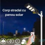 Corp Stradal cu sensor de miscare,panou solar monocristalin integrat si telecomanda - 150W/6500k PRO8103 - imagine 4