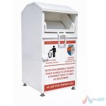 Container reciclare deșeuri textile 2m³ | Colectare textile exterior l Etichete Personalizate