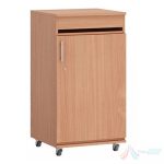Dulap depozitare echipamente audiovizuale 600 x 550 x 1100 mm PRO11301, 3 polite, incuietoare, PAL melaminat, Cant ABS, Fag