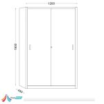 Dulap metalic cu uși glisante 1200x450x1900 mm PRO166 - imagine 3
