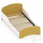 Pat cresa copil 1400 x 700 x 500 mm PRO13311, PAL melaminat, Alb, Galben, Albastru - imagine 2