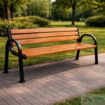 Bancă stradală parc PRO06 – lemn și metal