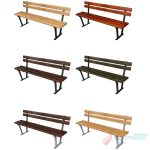 Bancă stradală parc PRO40 – lemn și metal - imagine 2