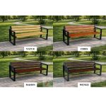 Bancă stradală parc PRO46 – lemn și metal - imagine 3