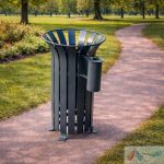 Cos de Gunoi Stradal Metalic cu Scrumiera PRO37