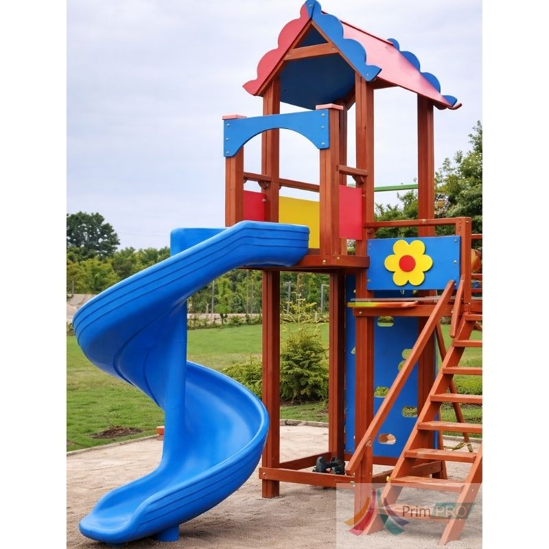 WENGE (56) Turn cu acoperis cu tobogan Spirala Cod:PROEJTTS-C - imagine 1